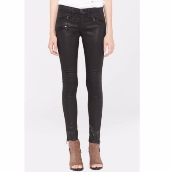 rag & bone Denim - rag & bone Zip Moto Coated Jeans Size 26